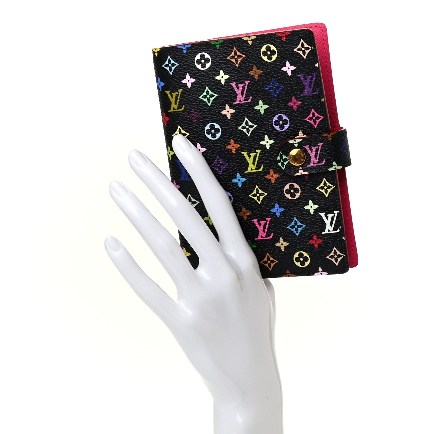 Louis Vuitton Monogram Multicolor Small Ring Agenda Cover Black Grenade 2 of 8