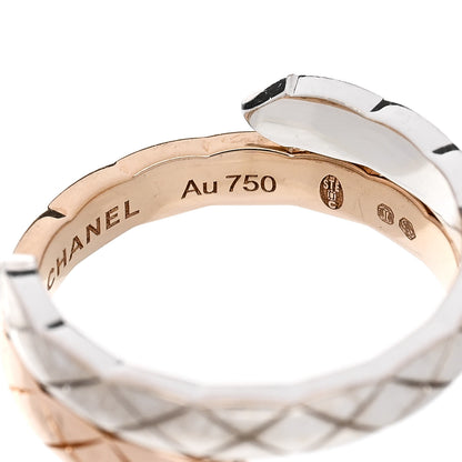 Chanel 18K White Beige Gold Diamond Coco Crush Toi et Moi Ring 50 5.25 5 of 5