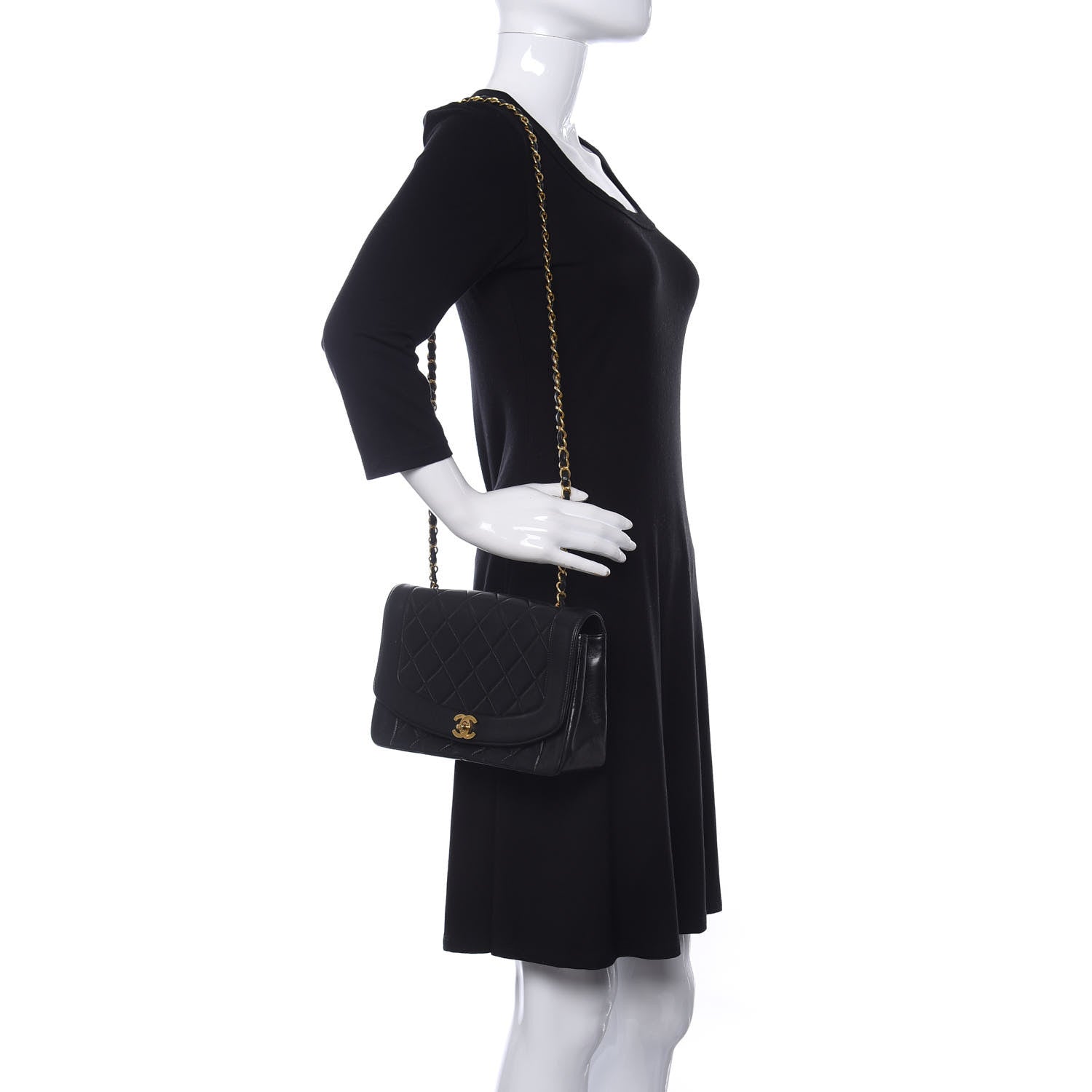Chanel Lambskin Quilted Medium Single Flap Black 2 of 14