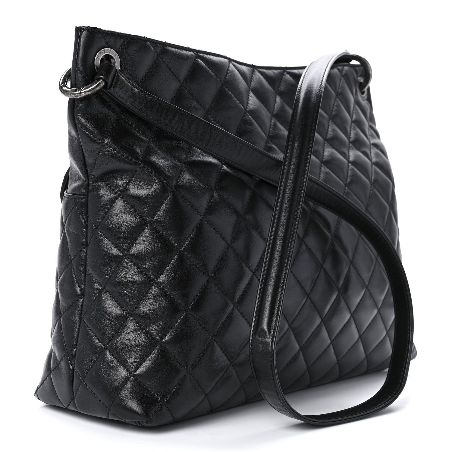Chanel Aged Calfskin Quilted Mad About Quilting Hobo Black 2 of 9