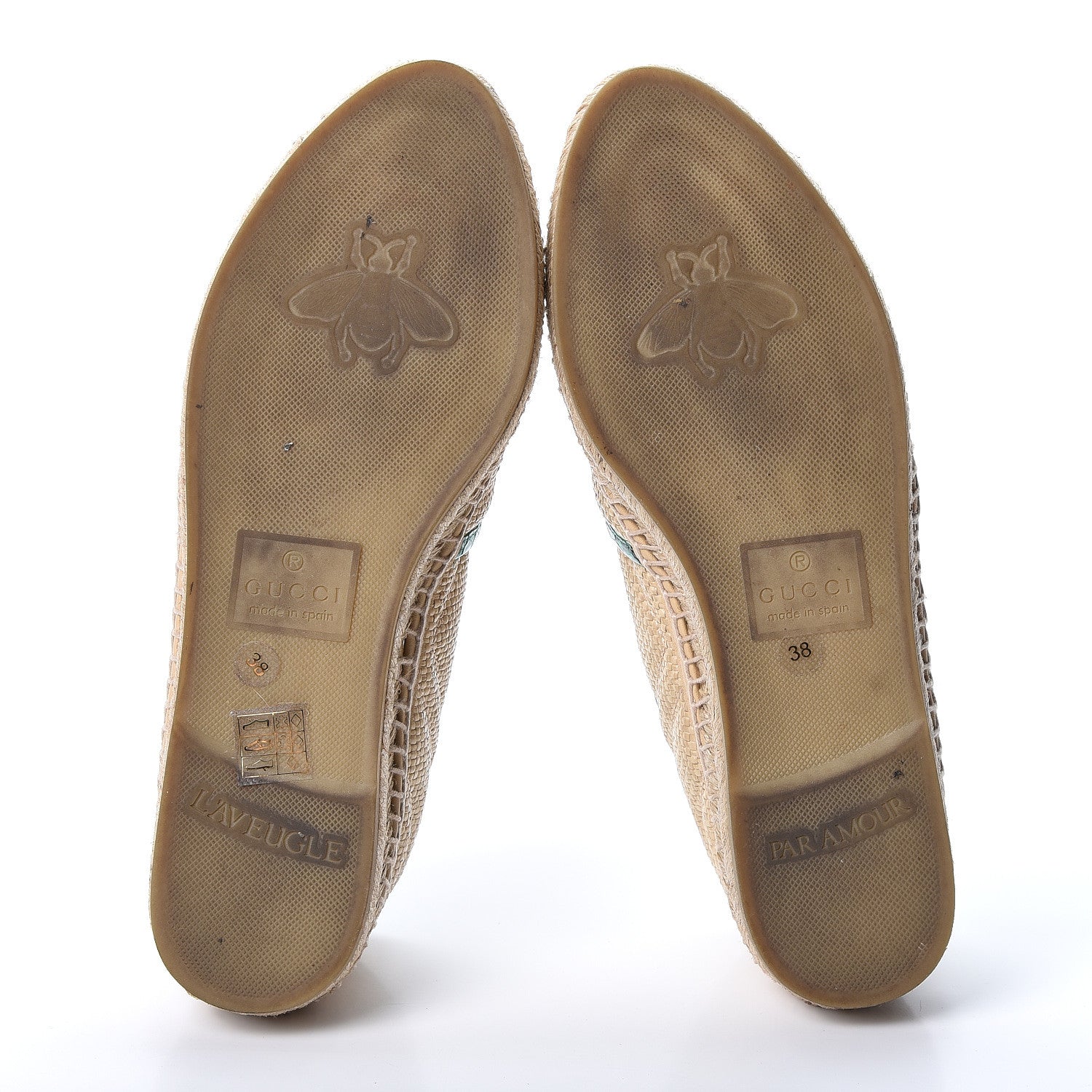 Gucci Straw Matelasse Elaphe GG Marmont Espadrilles 38 Natural New Shamarock 7 of 13