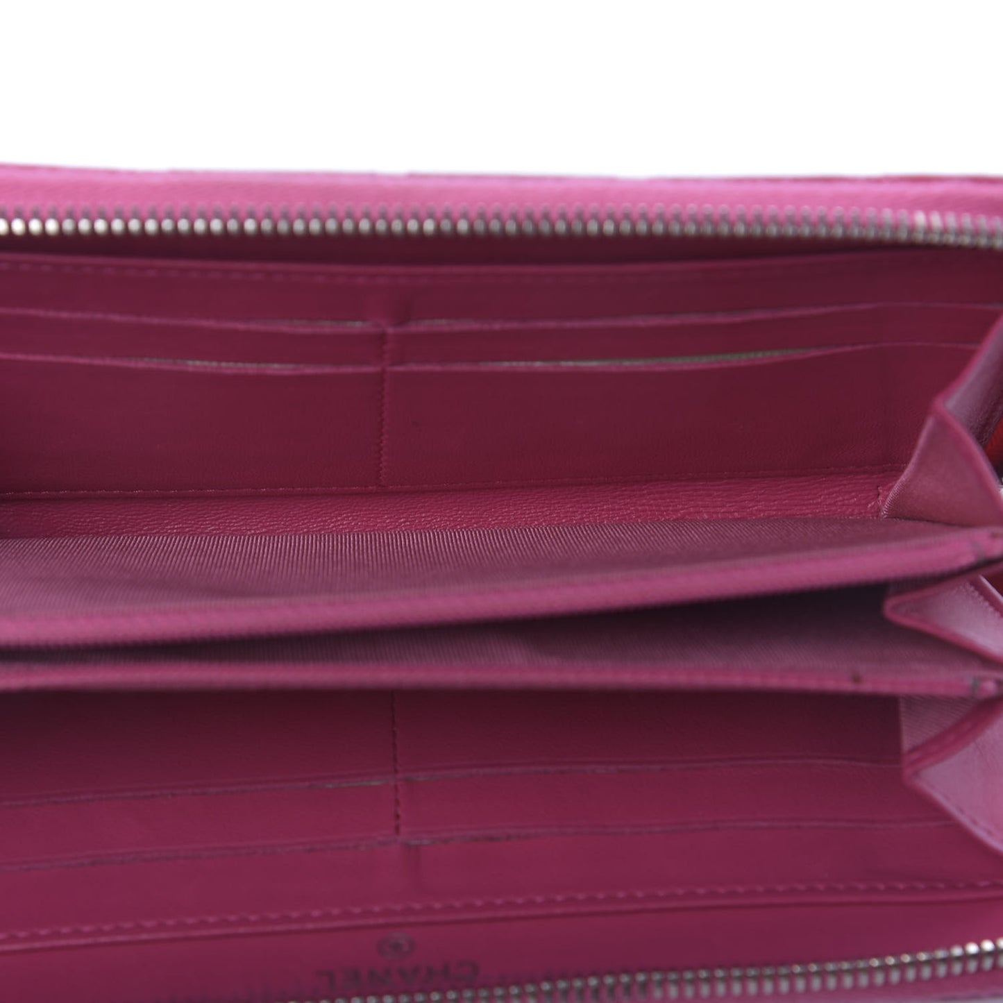 Lambskin Quilted Large Gusset Zip Around Wallet Pink