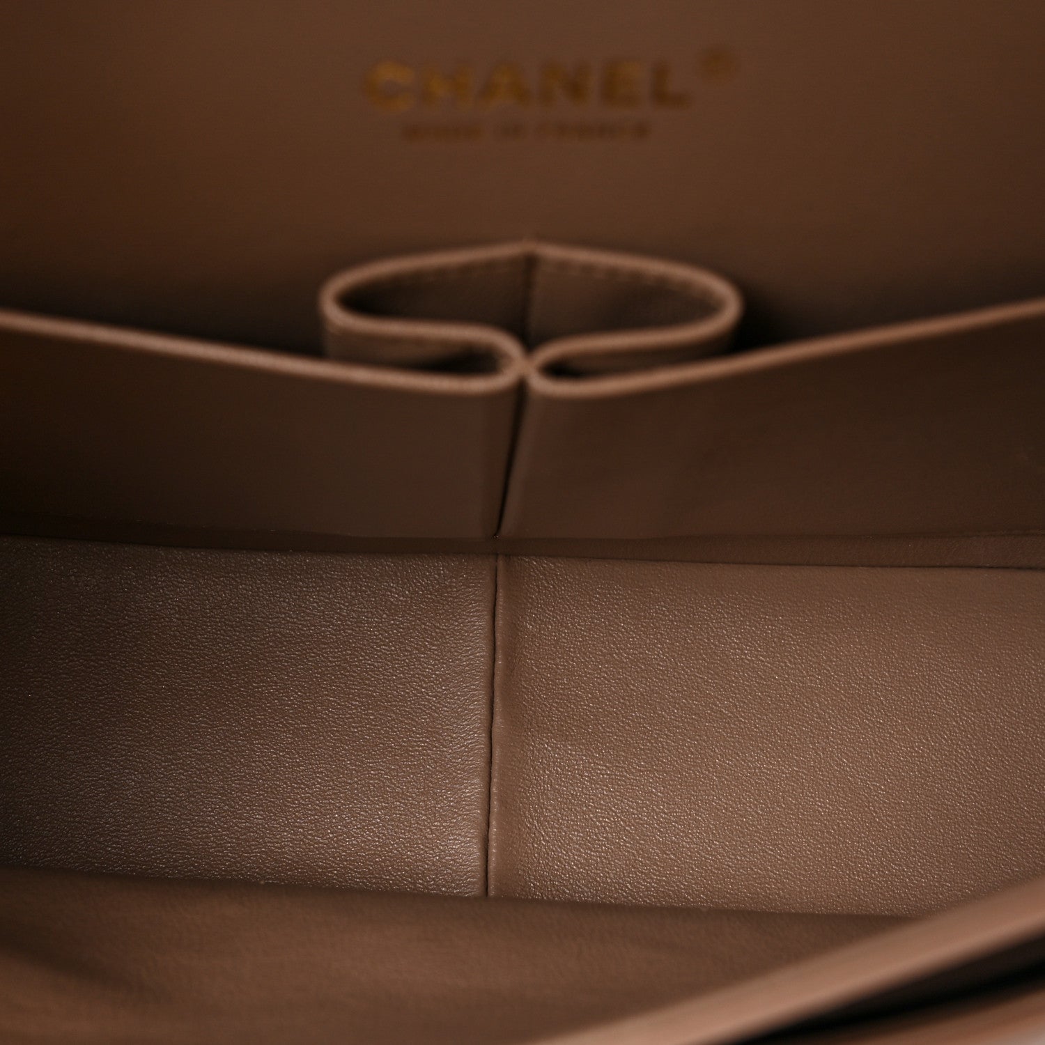 Chanel Lambskin Quilted Jumbo Double Flap Dark Beige 5 of 8