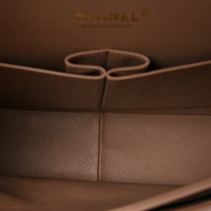 Chanel Lambskin Quilted Jumbo Double Flap Dark Beige 5 of 8