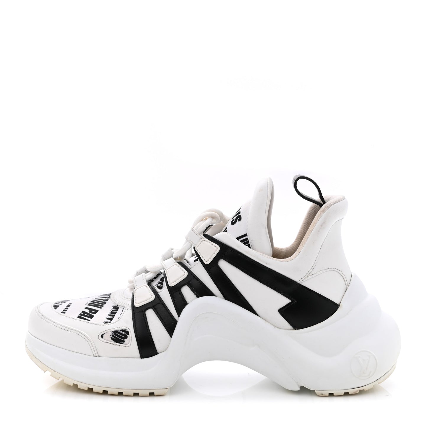 X FORNASETTI Calfskin Technical Nylon LV Archlight Sneaker 38.5 Black