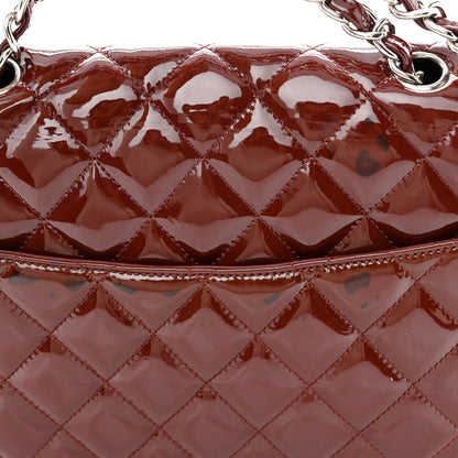 Chanel Patent Quilted Jumbo Single Flap Dark Red 11 of 11