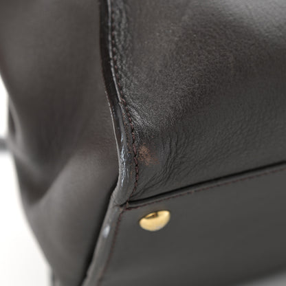 Fendi Vitello Dolce Marmol Large Peekaboo Iconic Satchel Ebano Blu Scuro 14 of 16