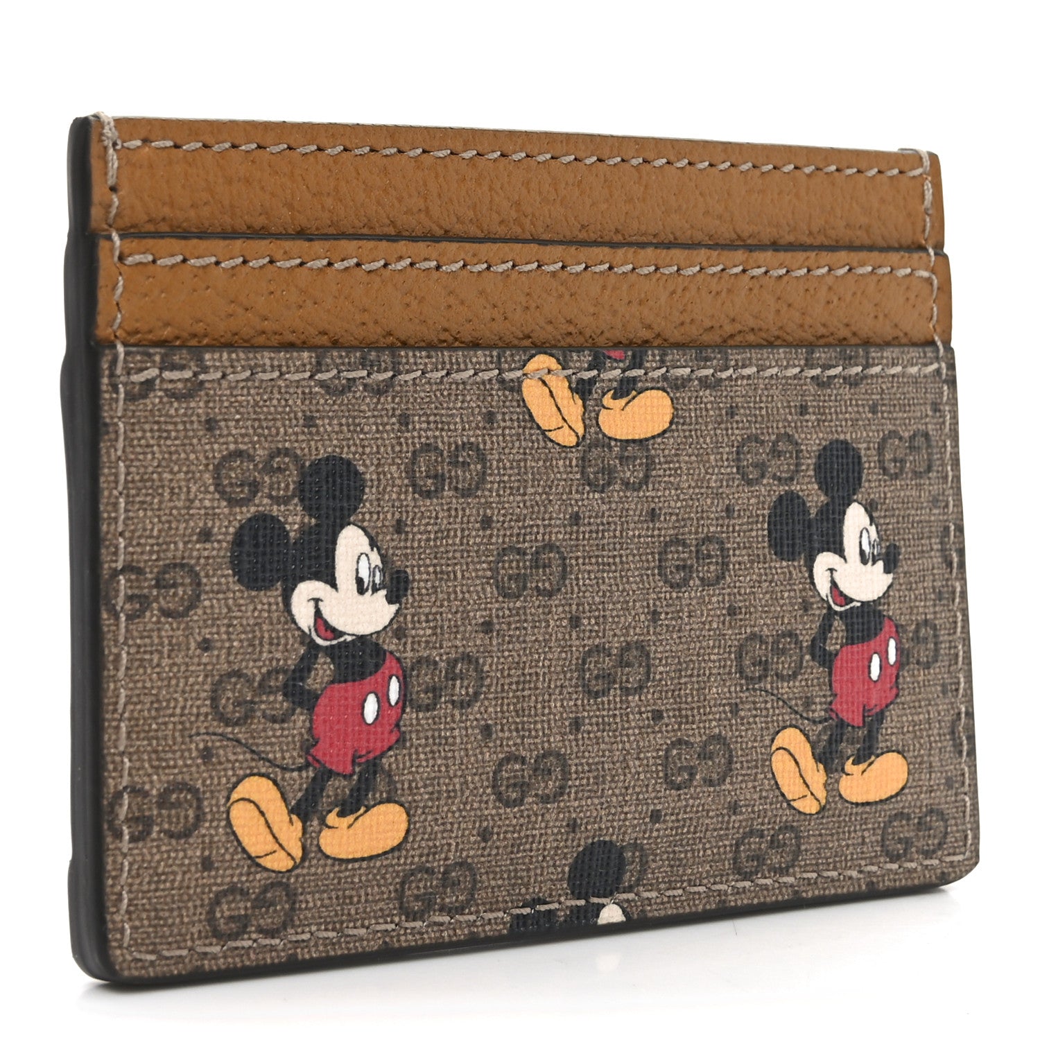 Gucci X DISNEY Mini Vintage GG Supreme Monogram Mickey Mouse Card Holder Beige Vintage Sun Oil 3 of 8