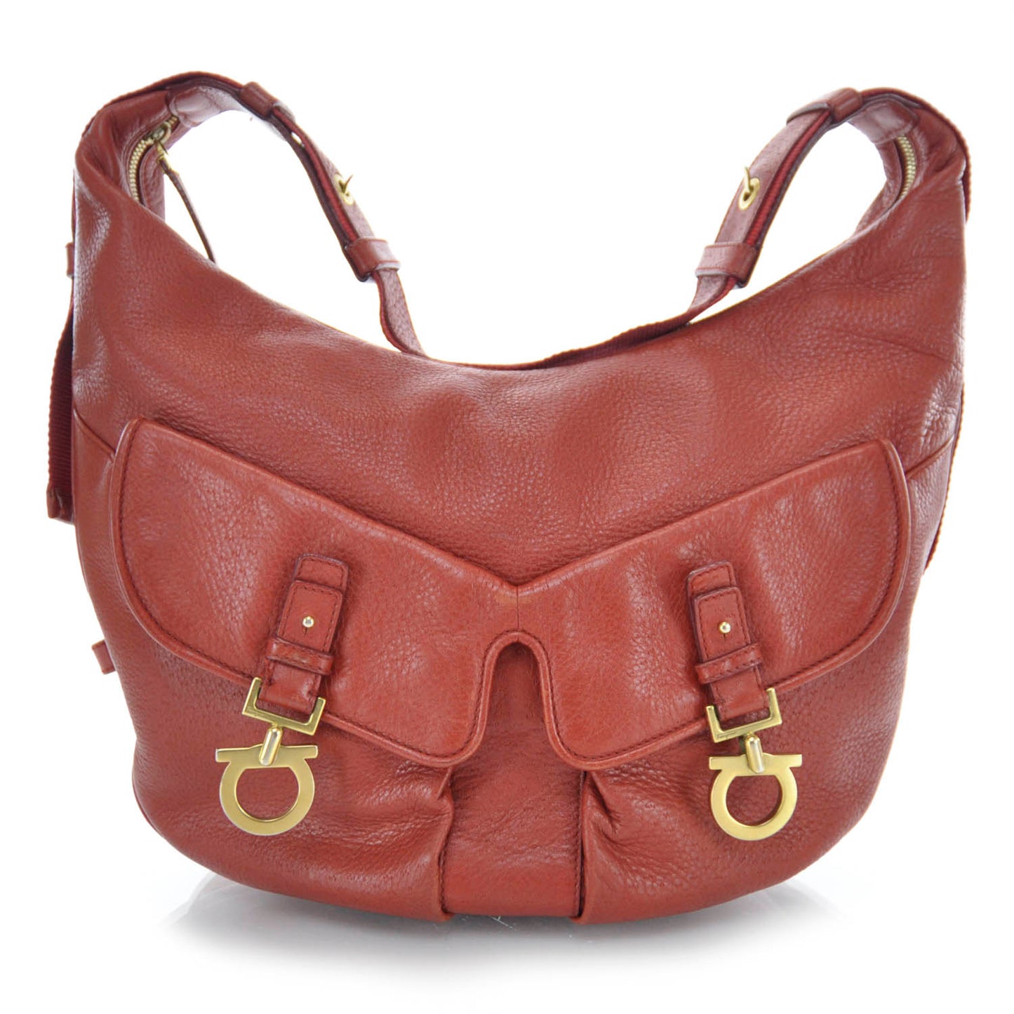 SALVATOREFERRAGAMOLeatherGanciniHoboRed