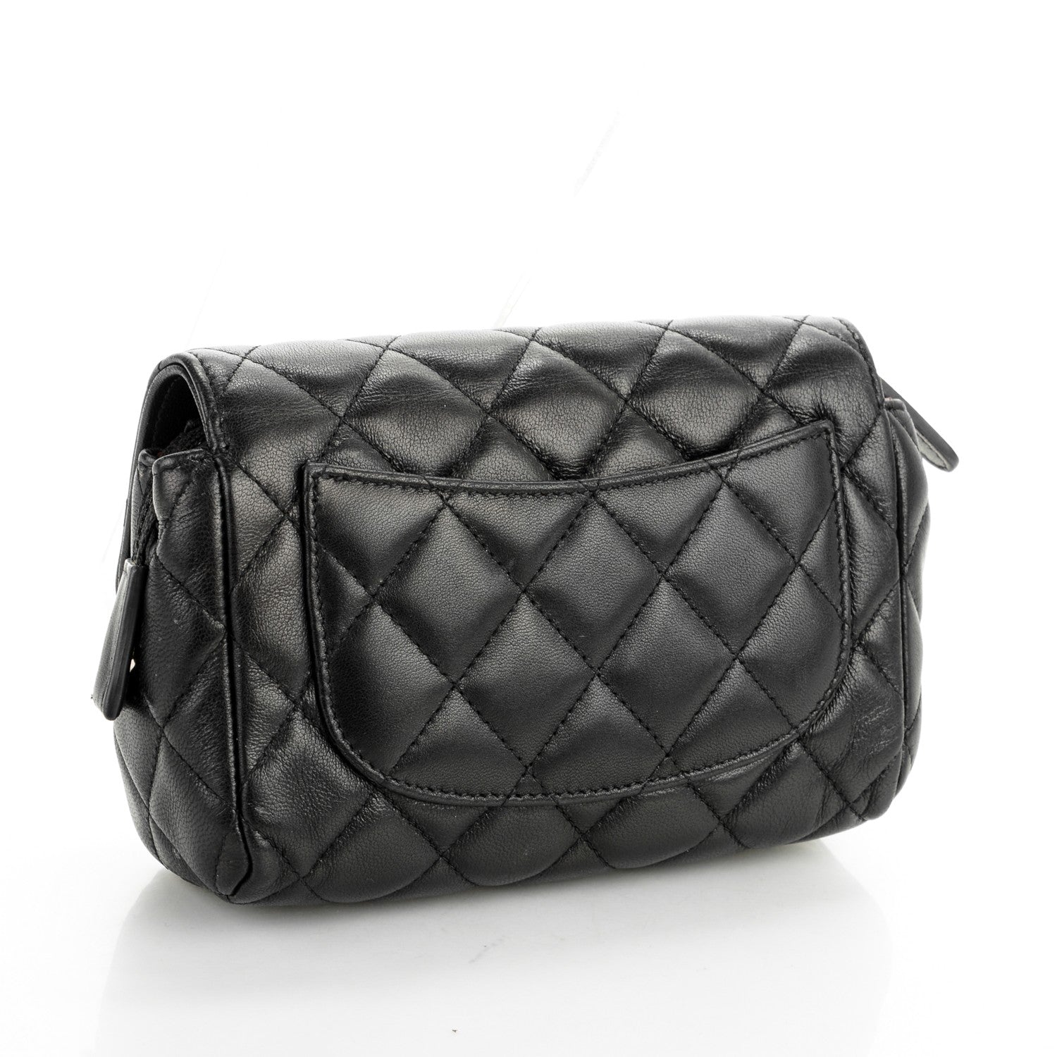 Chanel Lambskin Quilted Flap Cosmetic Case Black 3 of 8