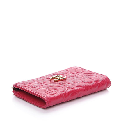 Chanel Caviar Camellia Embossed Key Holder Case Fuchsia 4 of 8