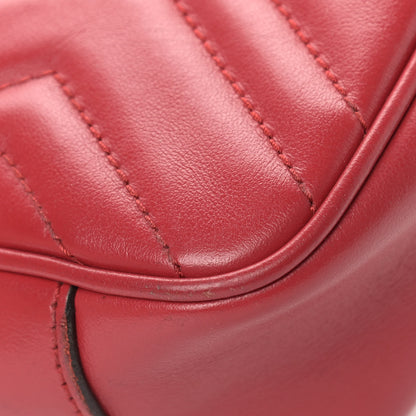 Gucci Calfskin Matelasse Mini GG Marmont Shoulder Bag Hibiscus Red 11 of 14