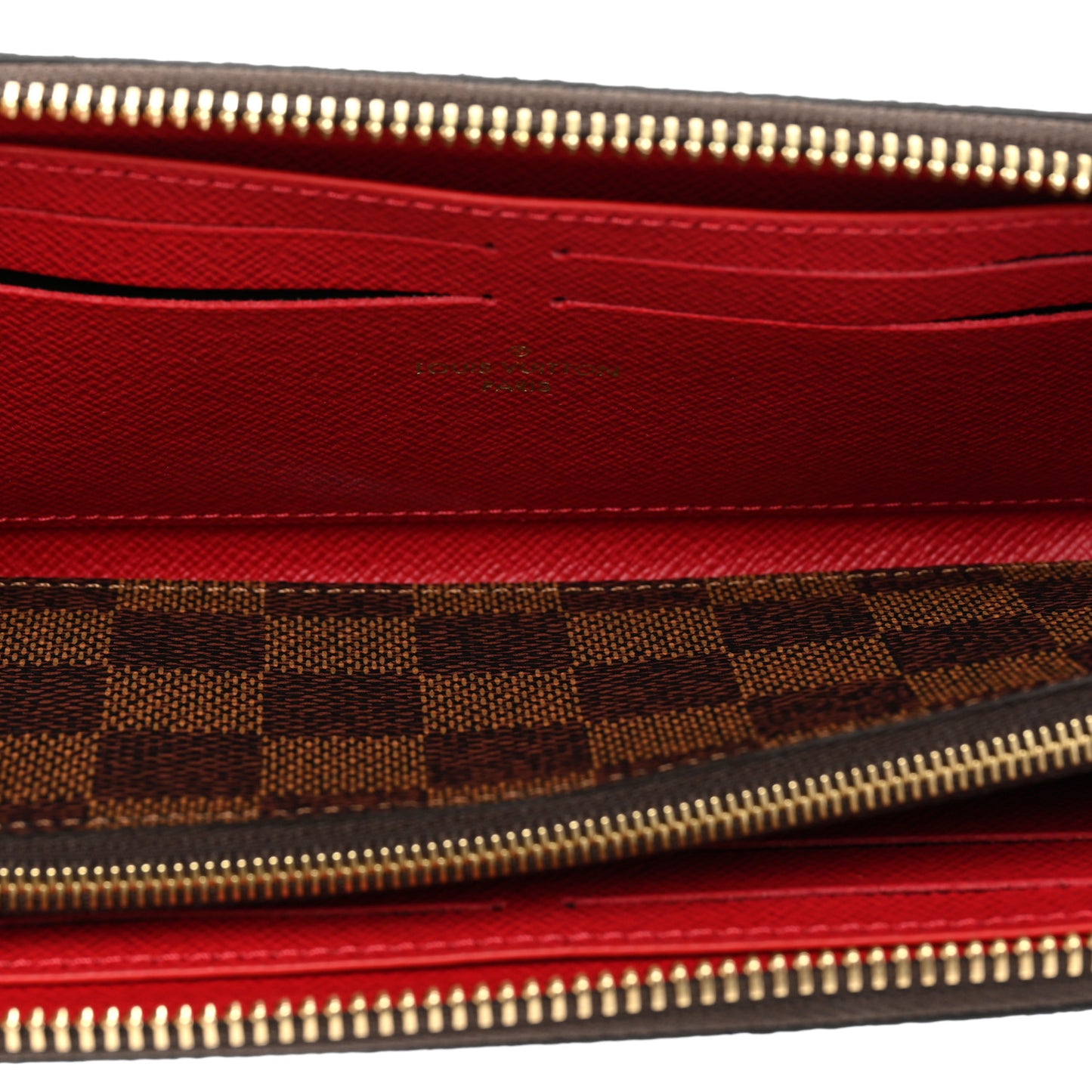 Damier Ebene Clemence Wallet Cherry