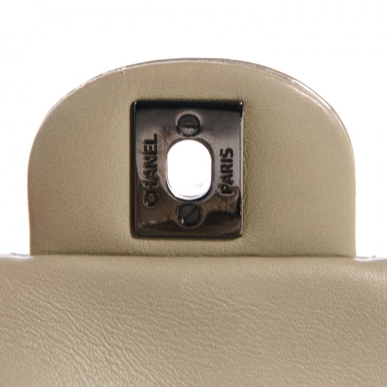 Patent Quilted Extra Mini Flap Grey