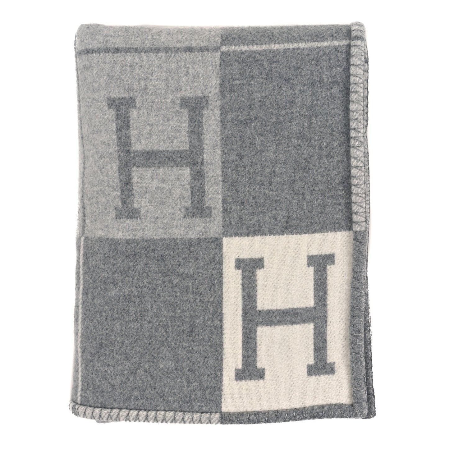 Wool Cashmere Avalon III Blanket Ecru Gris Clair