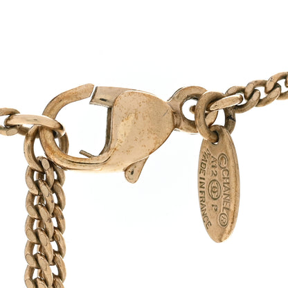 Chanel Pearl Crystal CC Chain Necklace Gold Pink 5 of 6