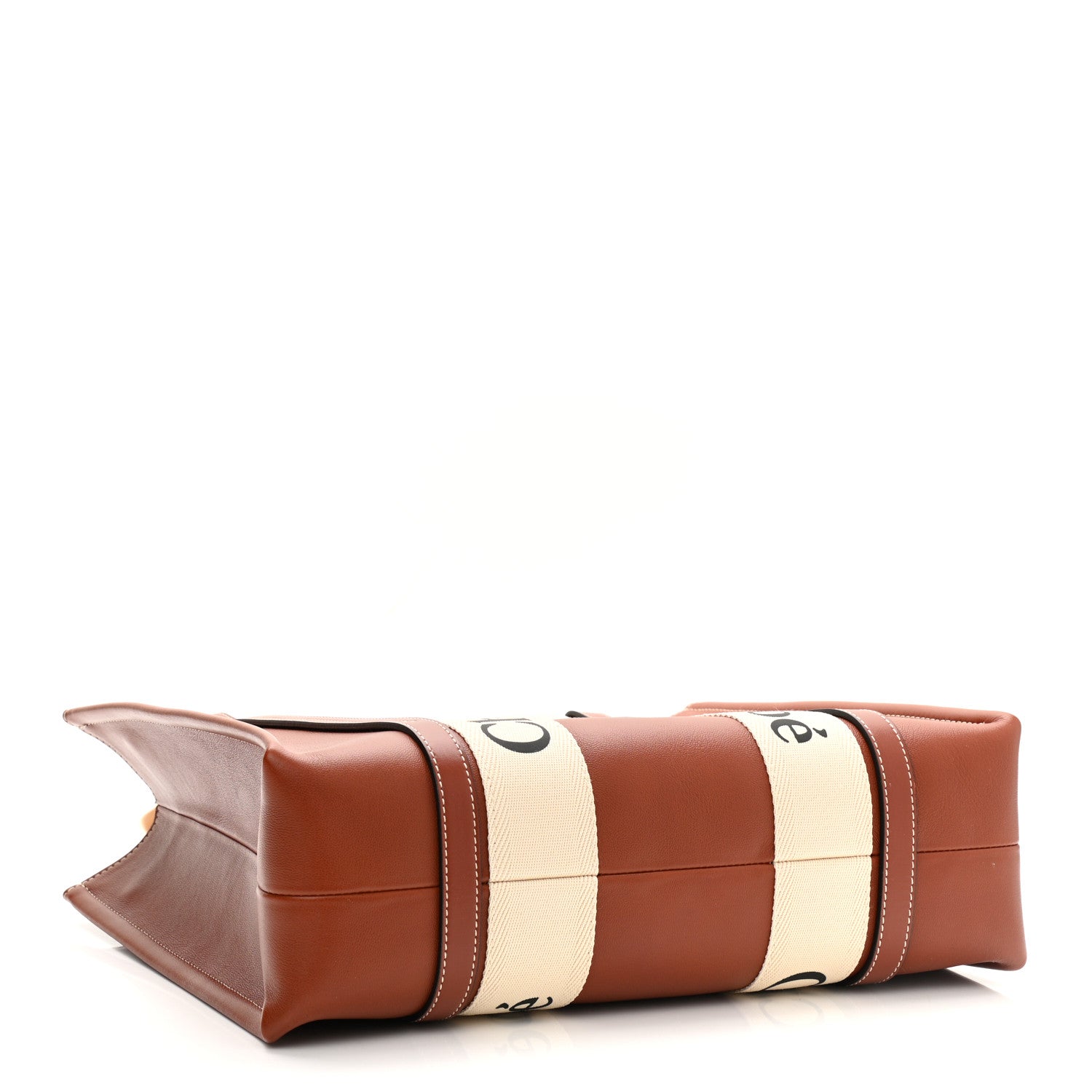 Chloe Calfskin Medium Woody Ribbon Tote Sepia Brown 4 of 11