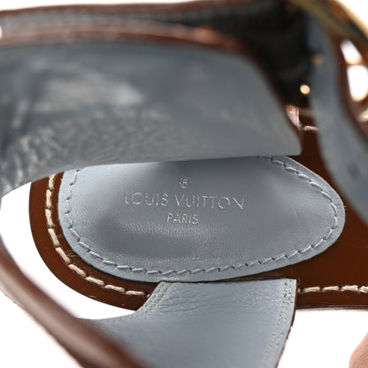 Louis Vuitton Calfskin Monogram Passenger Sandals 38 Cognac 8 of 9