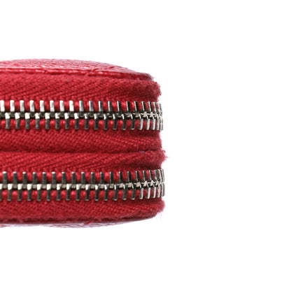 Chanel Caviar Quilted Gusset Double Zip Around Wallet Red 12 of 16