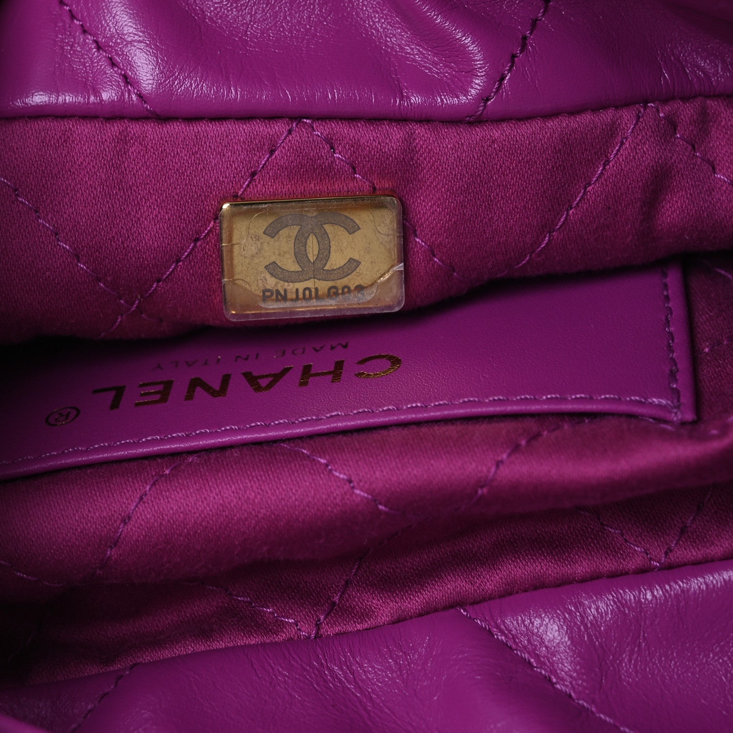 Chanel Shiny Calfskin Quilted Mini Chanel 22 Purple 7 of 11