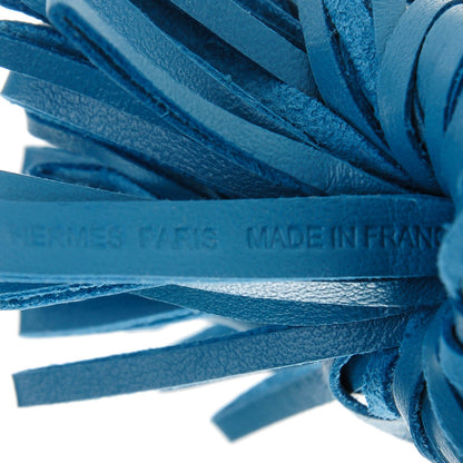 Hermes Lambskin Carmen Tassel Key Holder Blue Jean 4 of 4