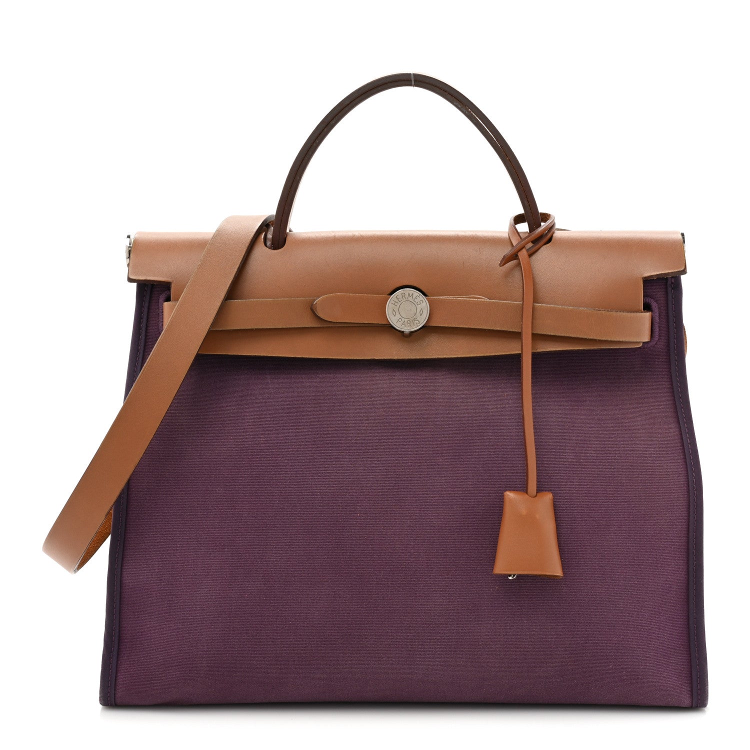 Hermes Vache Hunter Toile Herbag Zip 31 PM Fauve Cassis 1 of 18