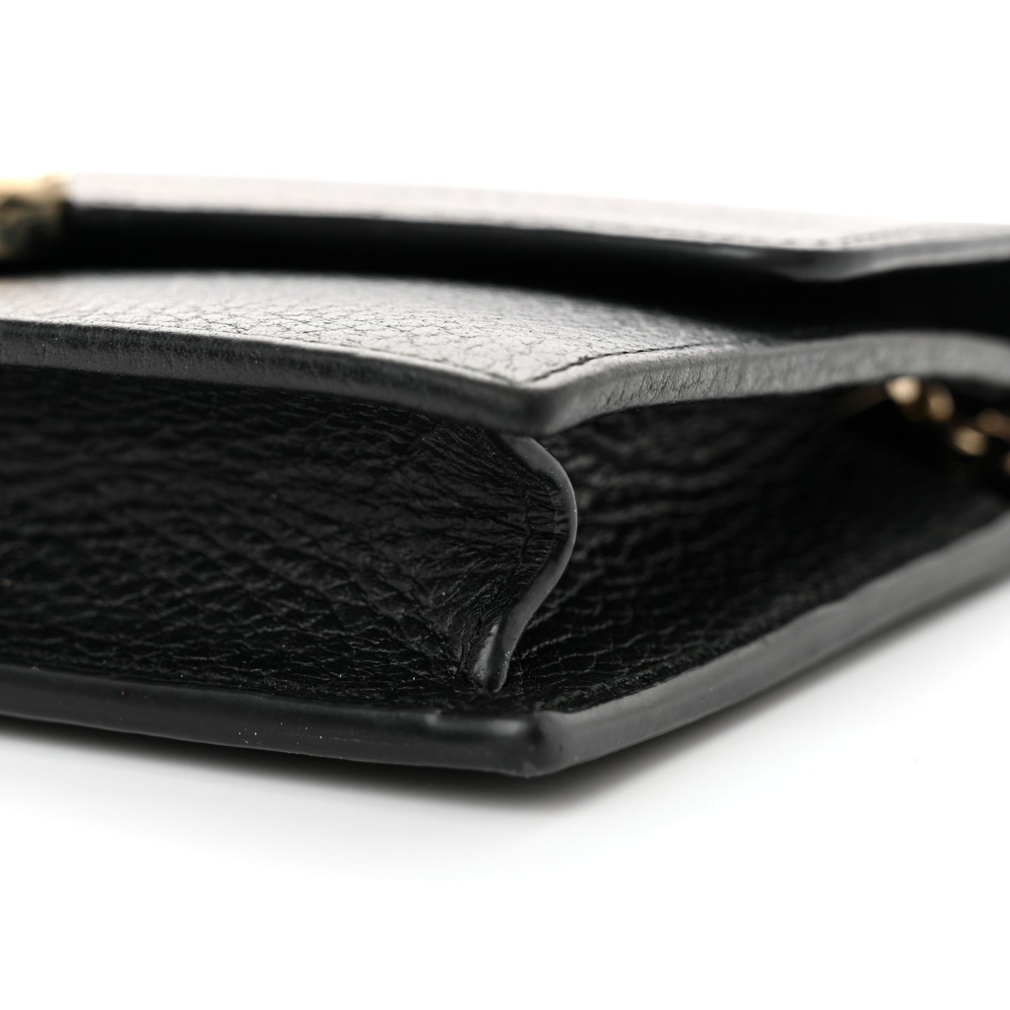 Dollar Calfskin Interlocking G Chain Wallet Black
