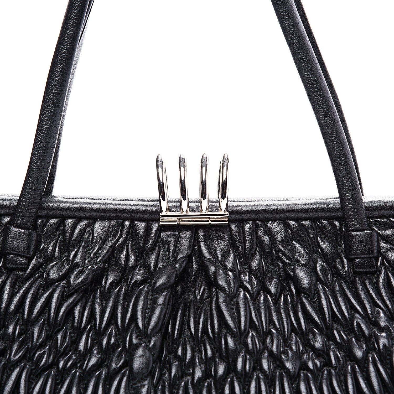 Miu Miu Nappa Matelasse Shoulder Bag Black 9 of 9