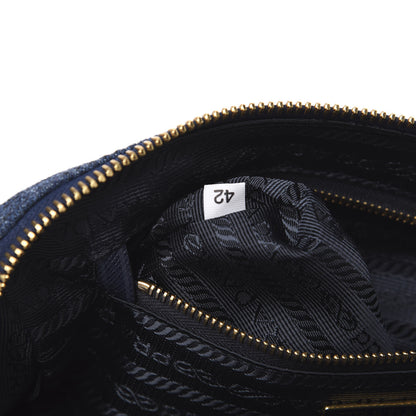 Prada Denim Cosmetic Pouch Bleu 6 of 8
