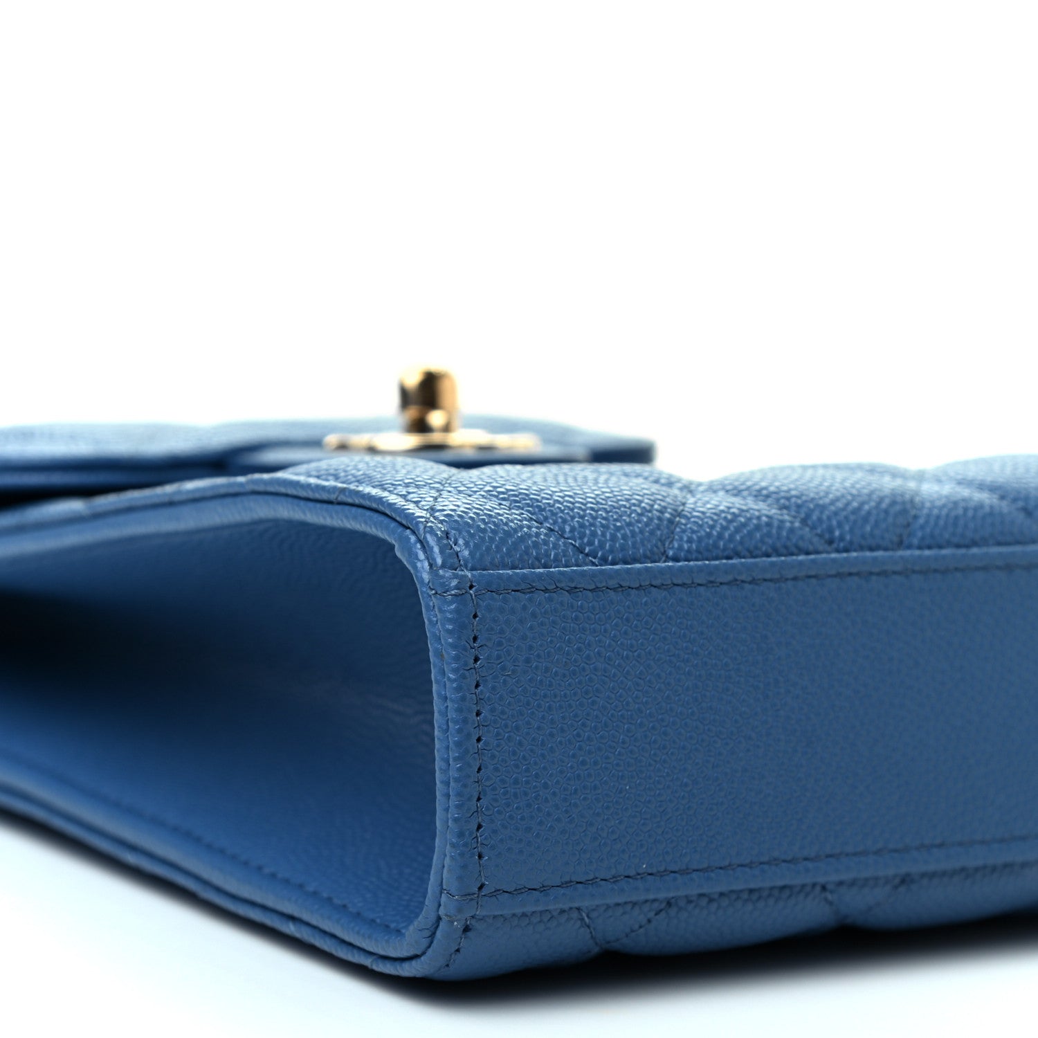 Chanel Caviar Quilted Classic Phone Holder Blue 9 of 10