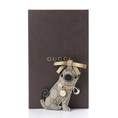 Gucci GG Supreme Monogram Oliver Pug Dog Key Charm 4 of 4