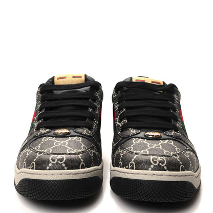 Gucci GG Supreme Web Mens Screener Sneakers 8 Black Grey 2 of 9