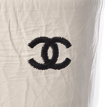 Chanel Crumpled Calfskin Satin Cap Toe Short Boots 38.5 White Black 10 of 12