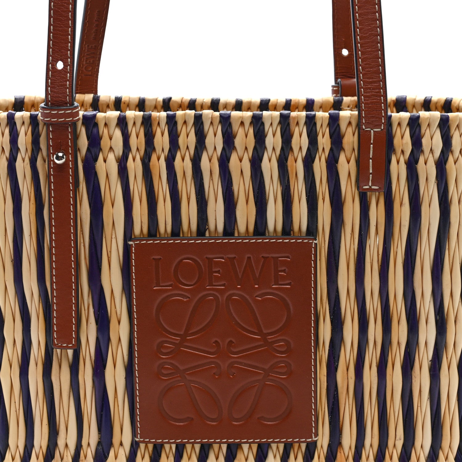 Loewe Raffia Square Small Basket Tote Bag Natural Black Pecan 8 of 10