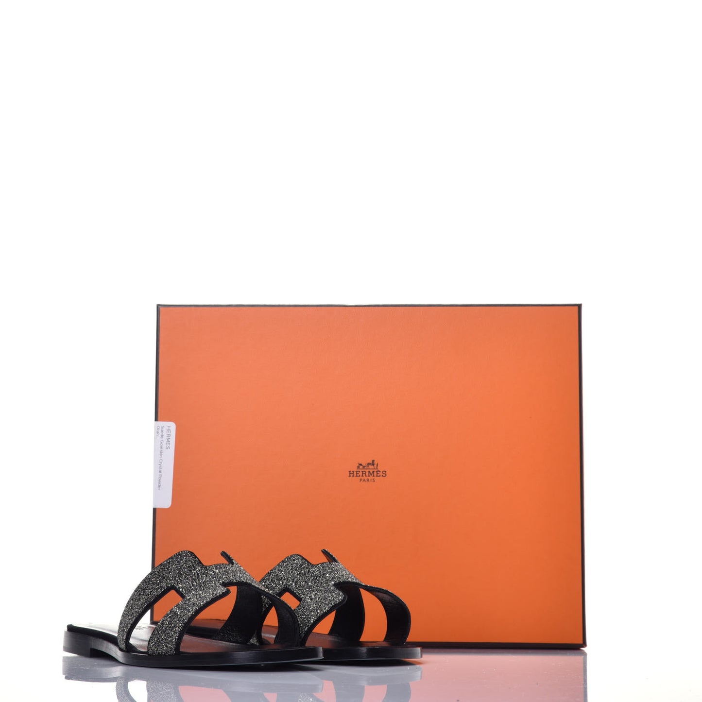 Suede Goatskin Crystal Powder Oran Sandals 37 Black