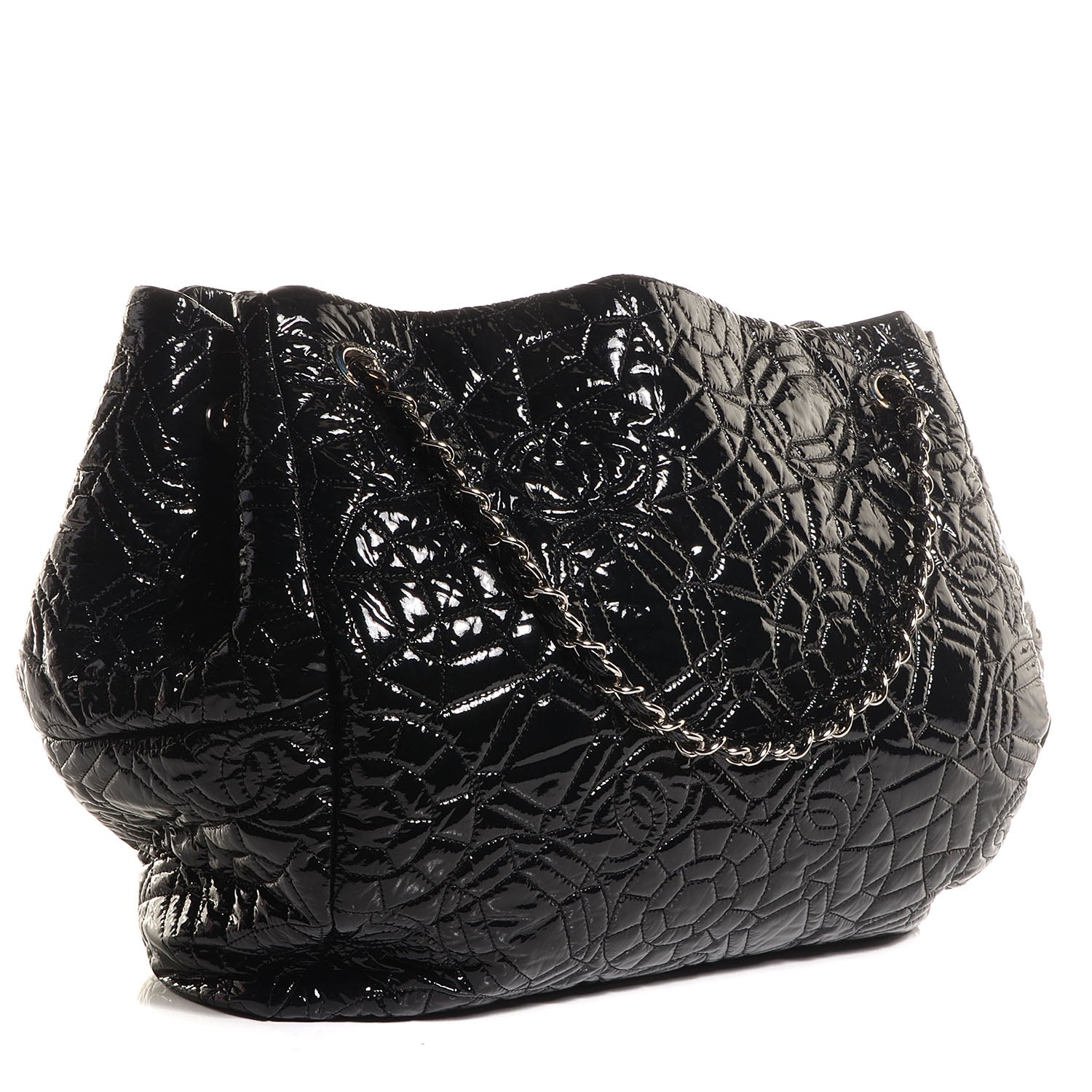 Chanel Vinyl Graphic Edge Tote Black 3 of 7