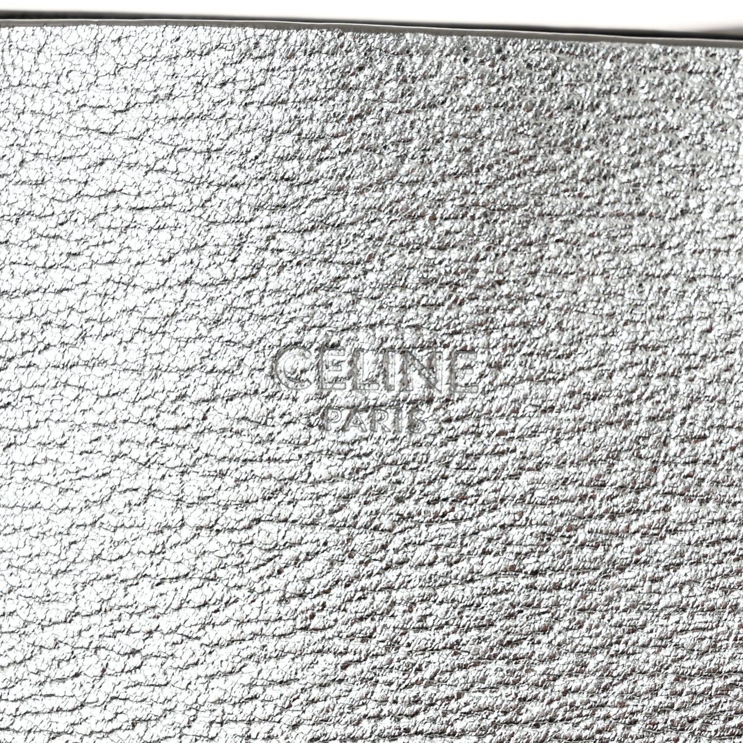 Metallic Grained Calfskin Small Vertical Cabas Silver