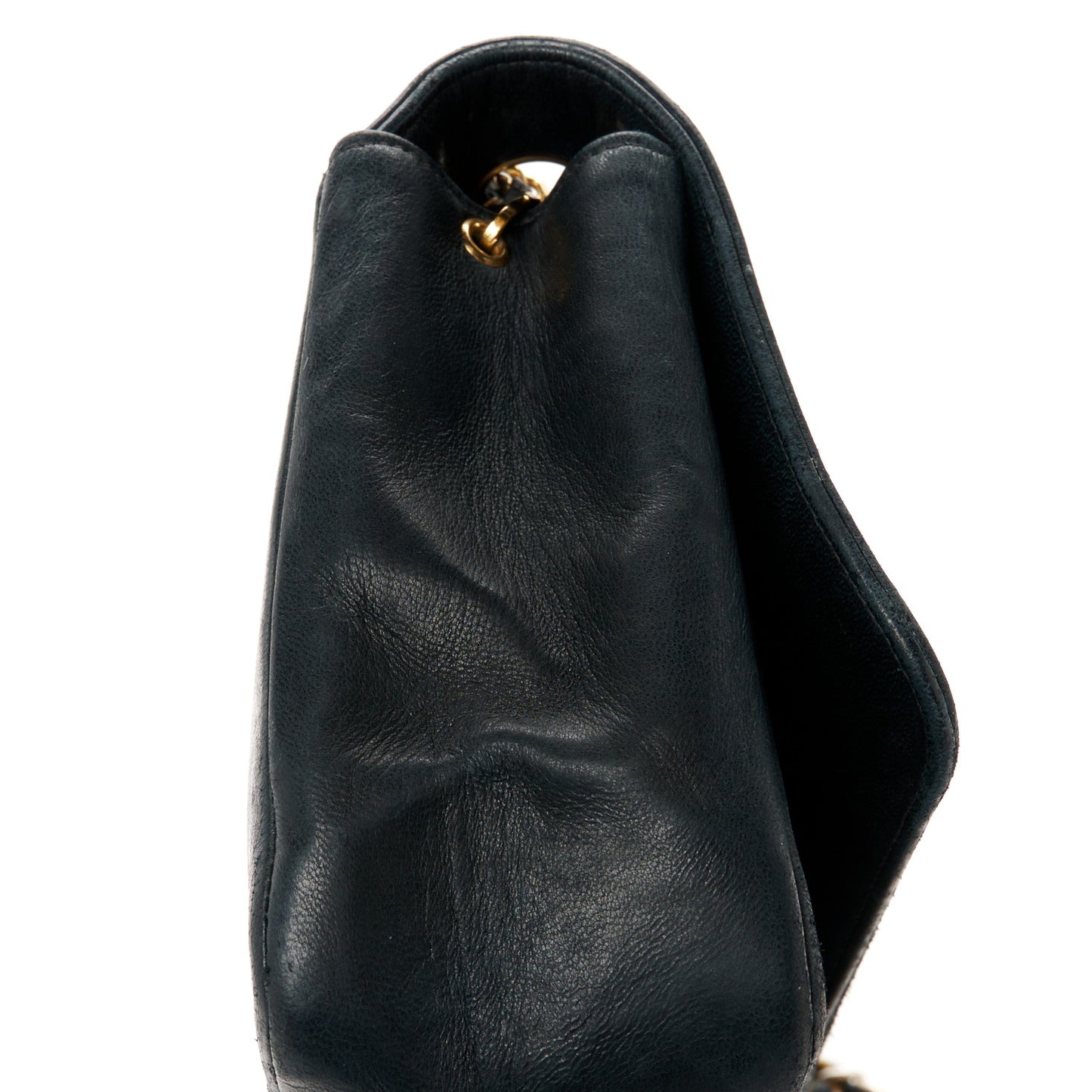 Lambskin Vertical Quilted Small Single Flap Black