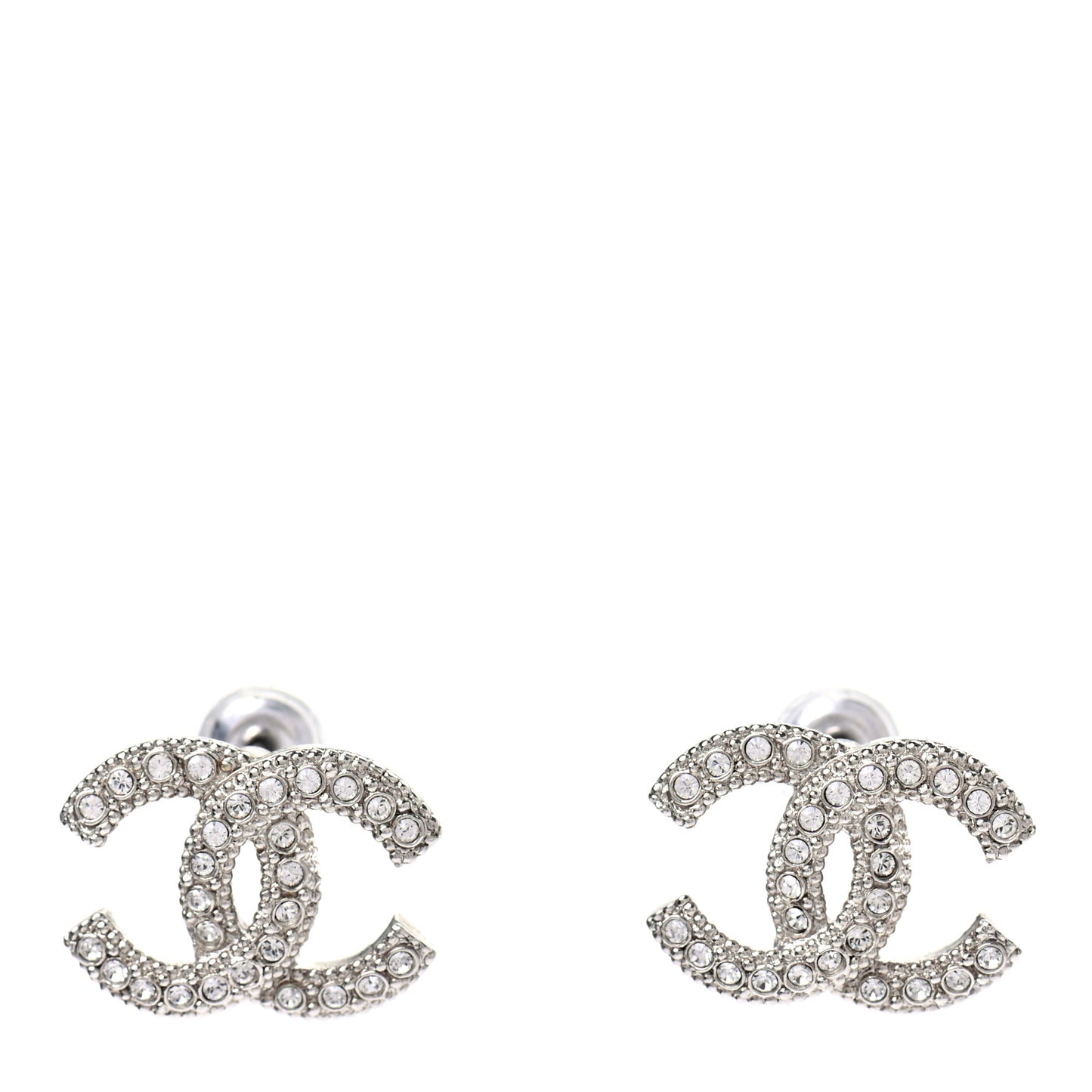 Crystal CC Earrings Silver