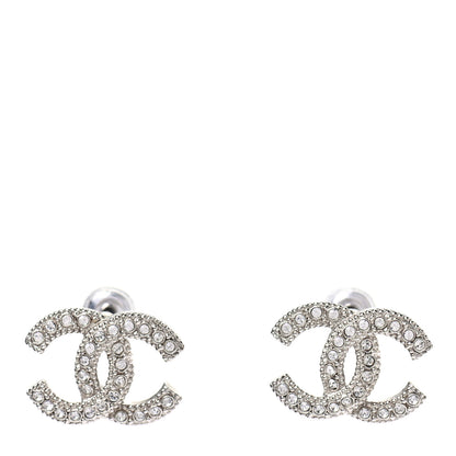 Chanel Crystal CC Earrings Silver 1 of 5