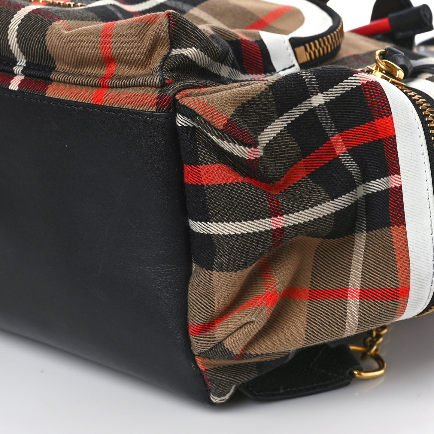 Cotton Check Small Rucksack Backpack