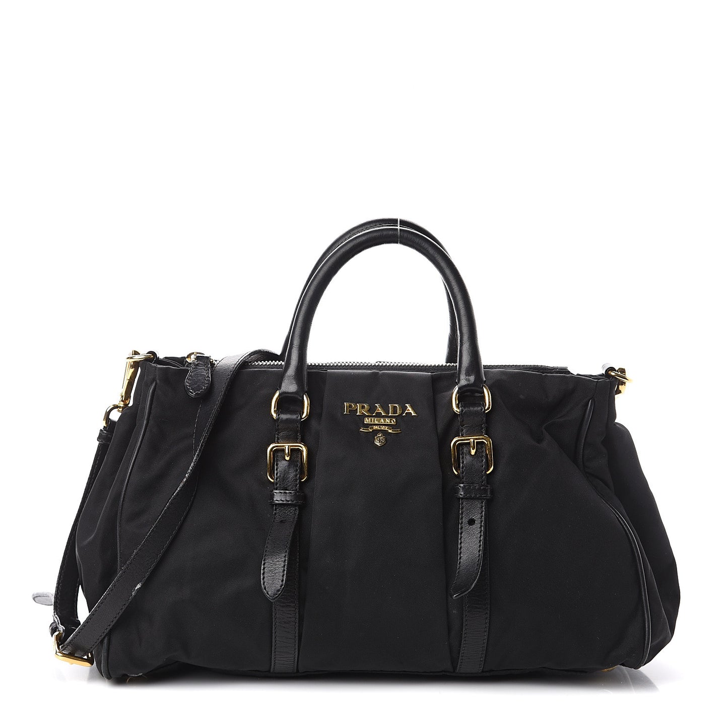 Tessuto Nylon Vitello Daino Tote Black