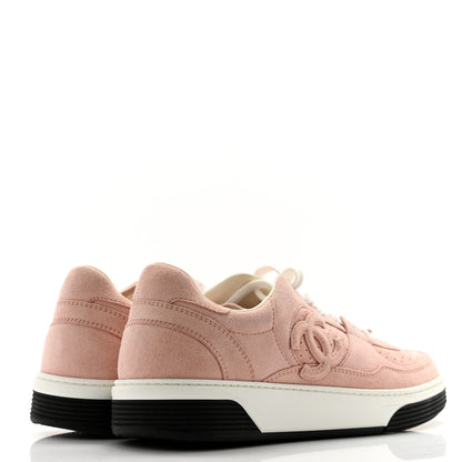 Chanel Suede Womens CC Sneakers 40 Pink 4 of 11