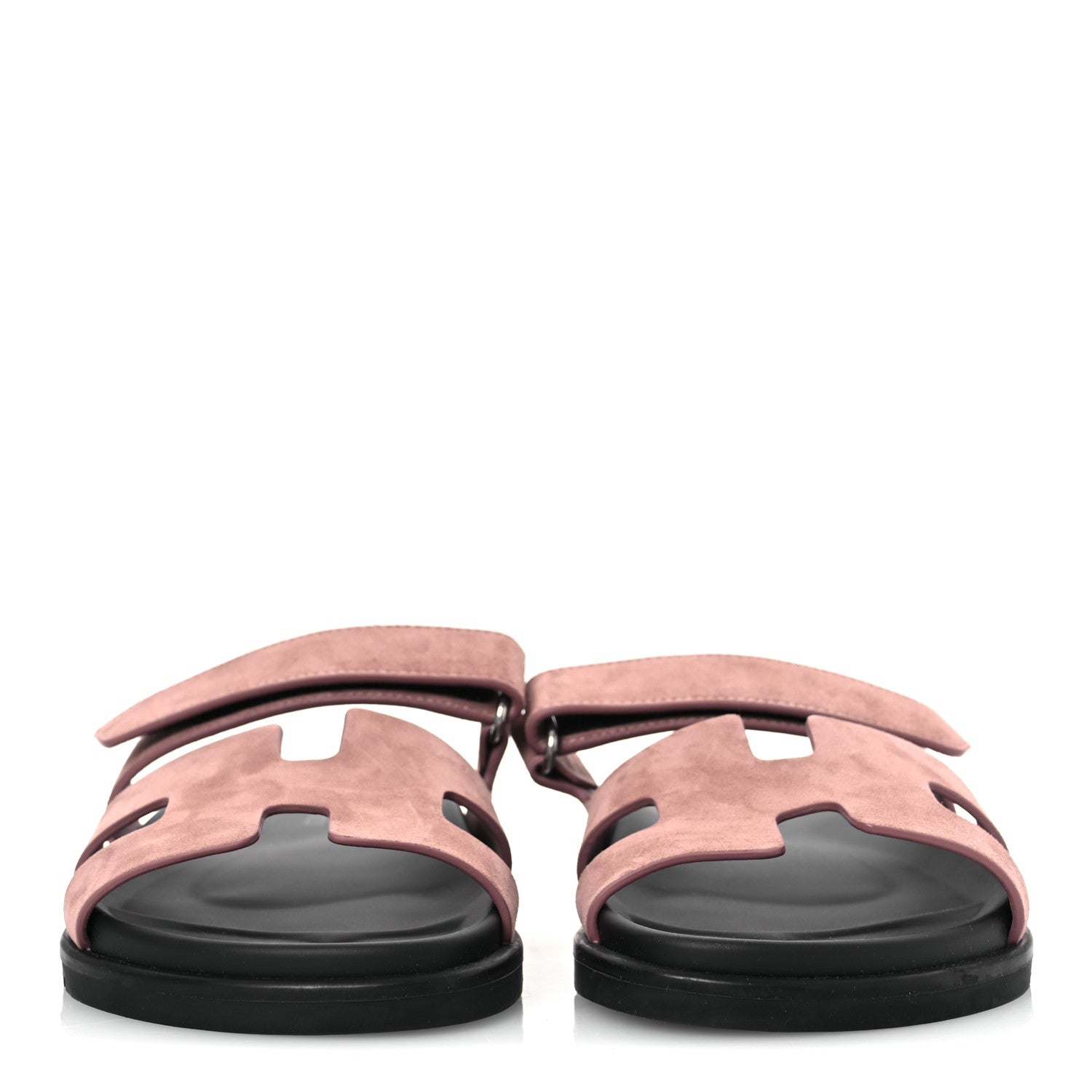 Hermes Suede Goatskin Womens Chypre Sandals 38 Rose Antique 7 of 11