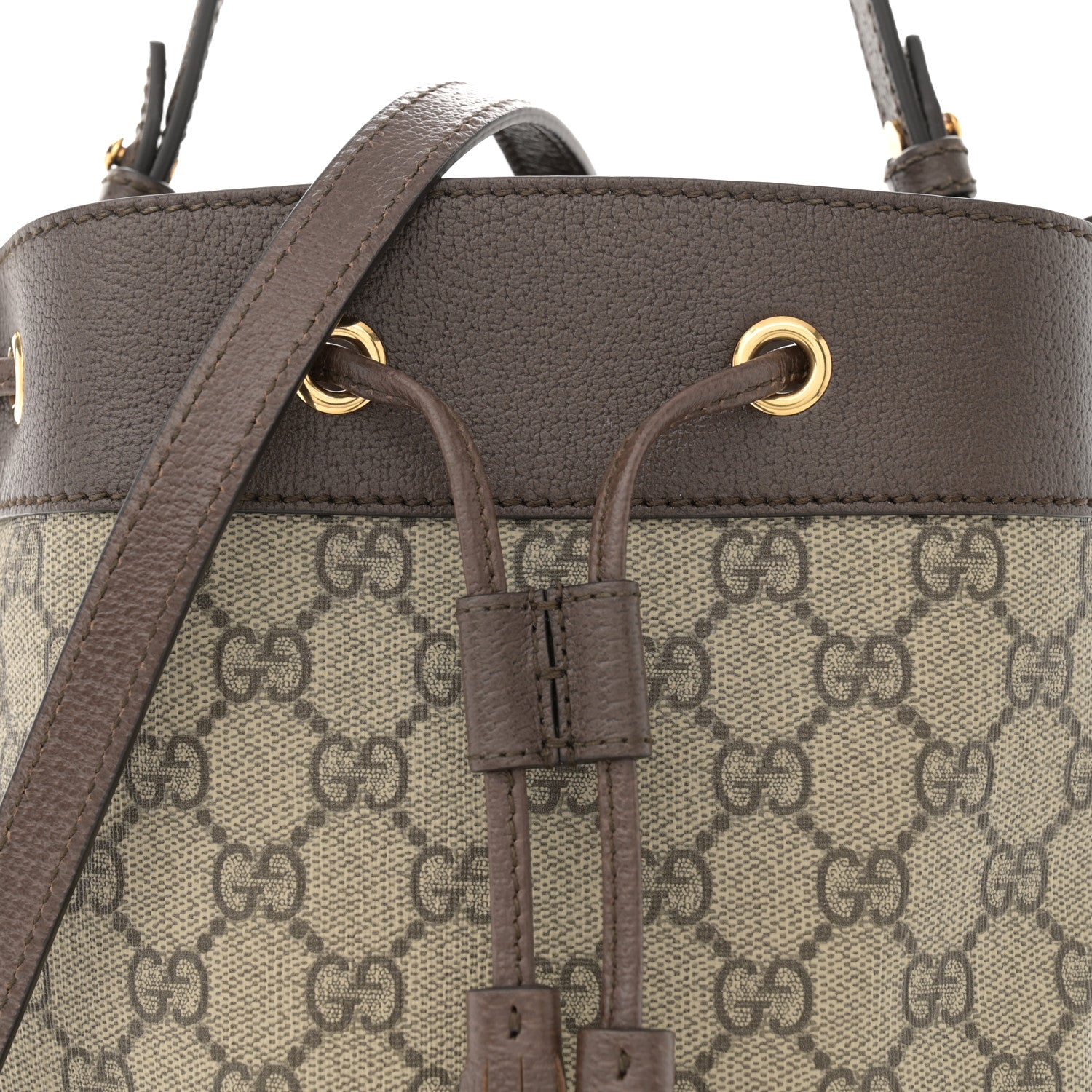 Gucci GG Supreme Monogram Web Small Ophidia Bucket Bag Brown 8 of 11