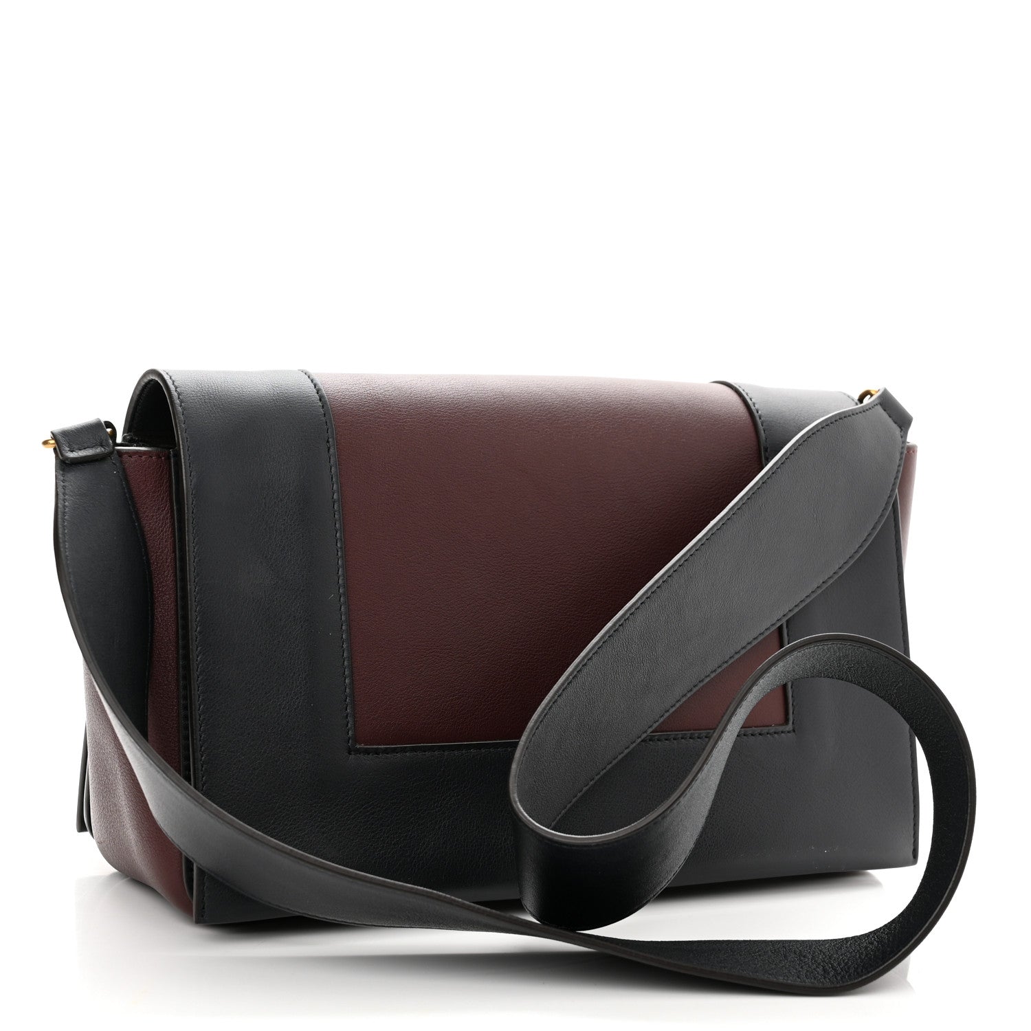 Celine Shiny Smooth Calfskin Medium Frame Shoulder Bag Steel Blue Plum 3 of 9