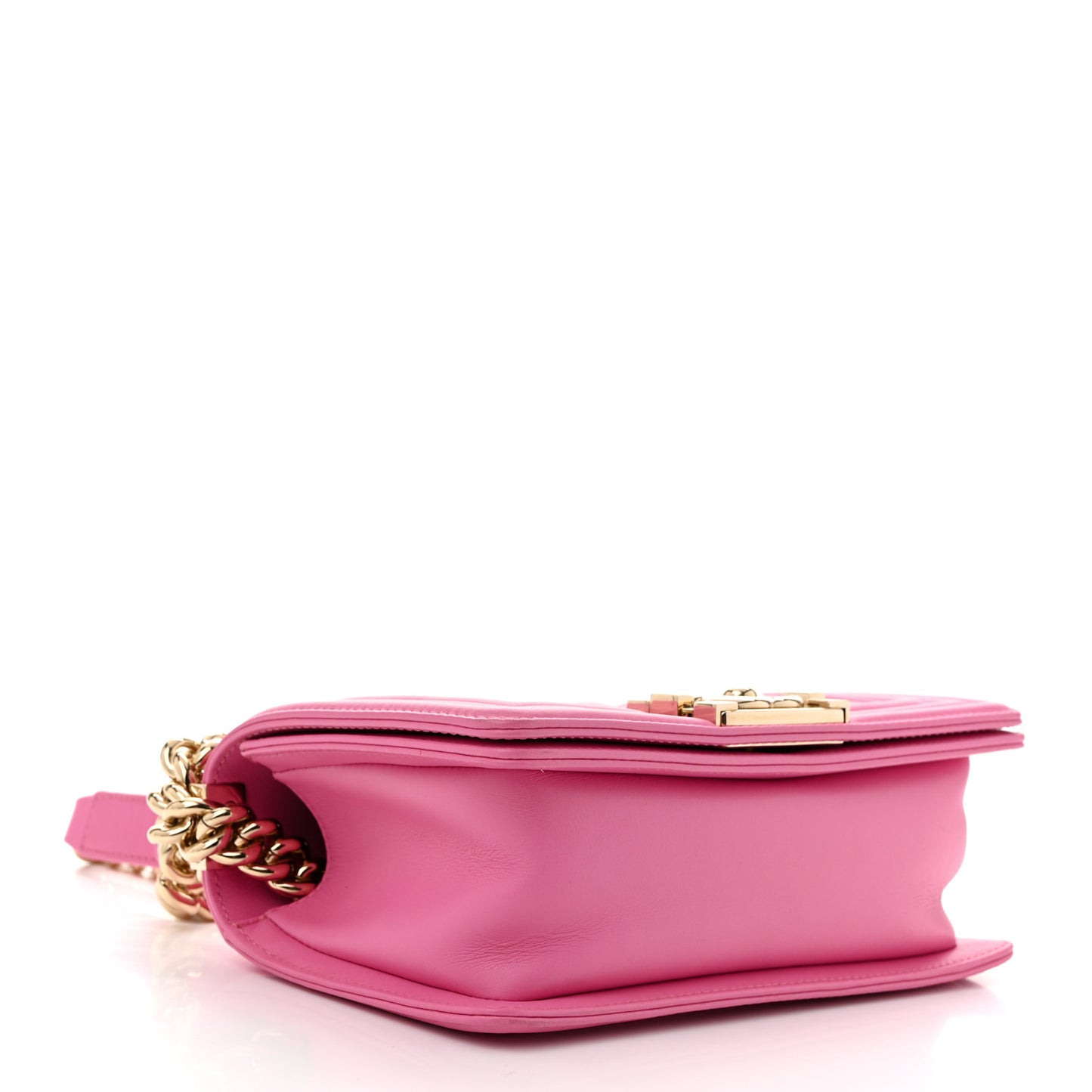 Calfskin Quilted Small Boy Flap Pink
