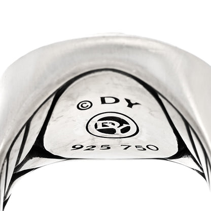 David Yurman Sterling Silver 18K Yellow Gold Diamond Maritime Compass Signet Ring 54 6.75 5 of 6