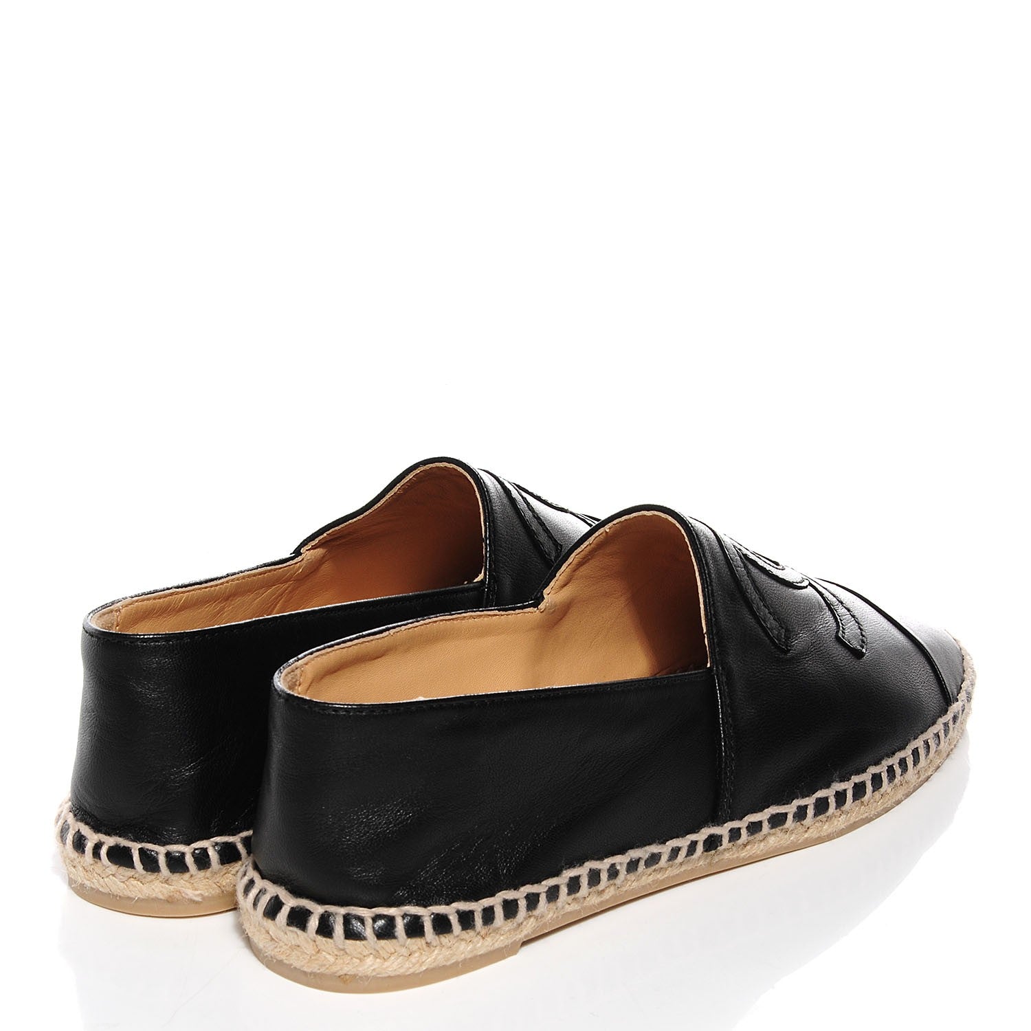 Chanel Lambskin CC Espadrilles 37 Black 4 of 8