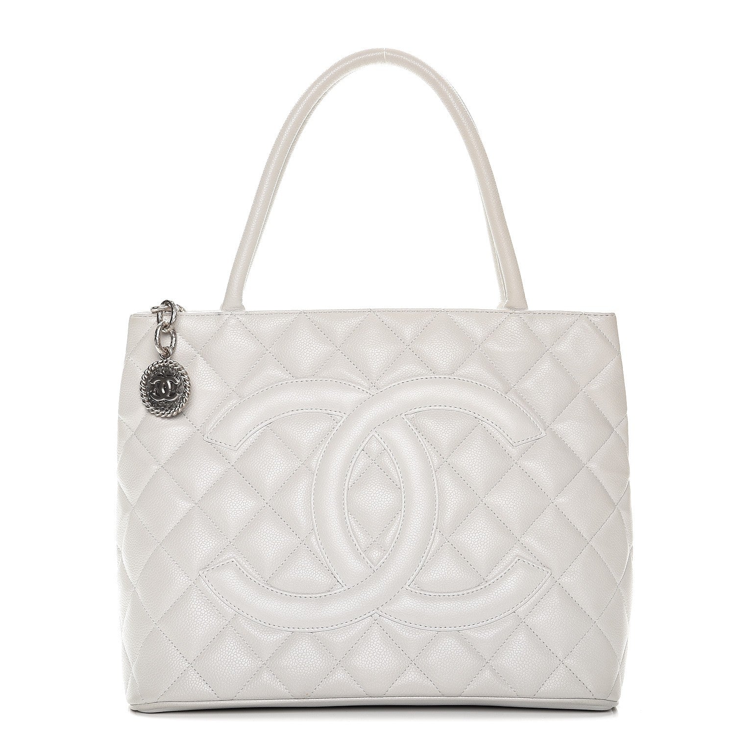 Chanel Caviar Quilted Medallion Tote White 1 of 13